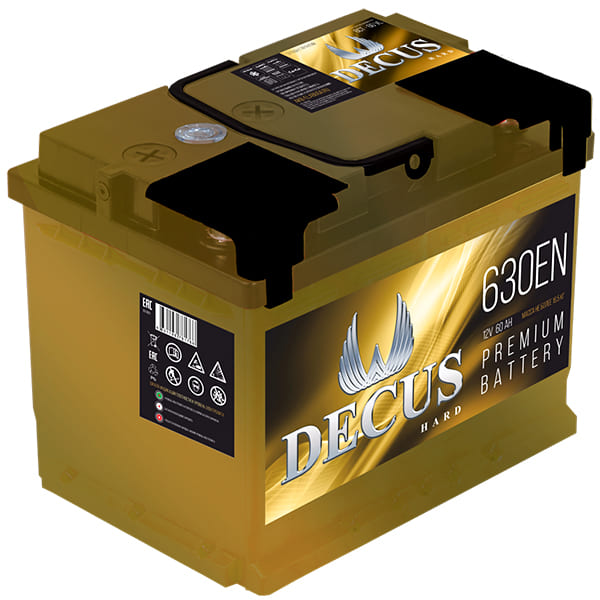 АКБ-6СТ-60 (630А) п/п DECUS Елабуга 242х175х190 (обслуж)